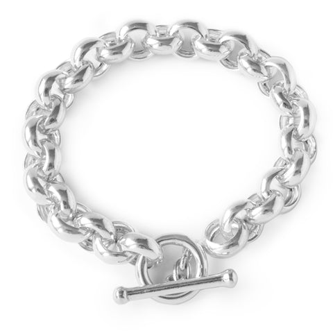 Sterling Silver Round Chunky Bracelet