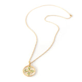 Vermeil Circle Peridot Flower Necklace
