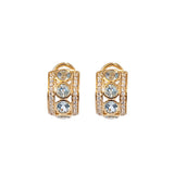 Blue Topaz and White Sapphire 14ct Gold Vermeil Four Stone Hoop Earrings