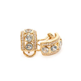 Blue Topaz and White Sapphire 14ct Gold Vermeil Four Stone Hoop Earrings