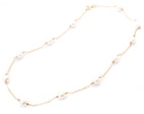 Pearl necklace on 9ct Gold  18" Trace Chain