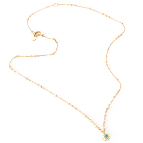 Pearl and Turquoise 14ct Gold Vermeil Mini necklace