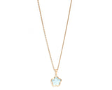 Blue Topaz Rounded Flower Necklace