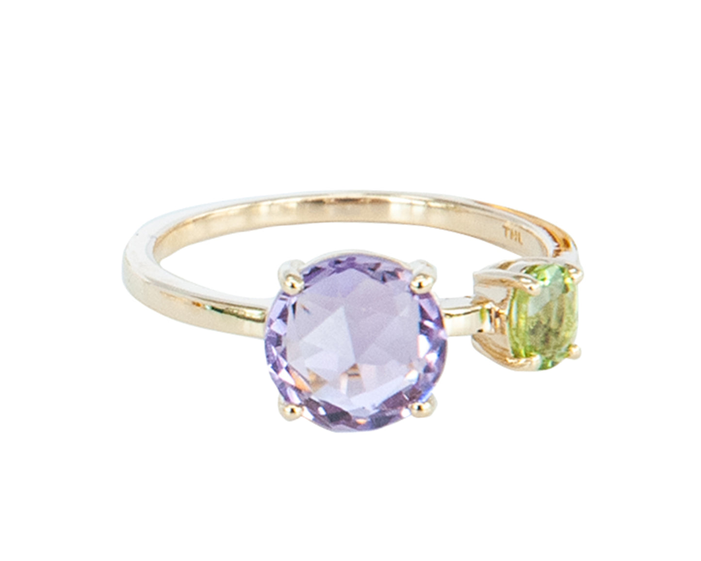 Amethyst and Peridot Round 9ct Gold  Ring