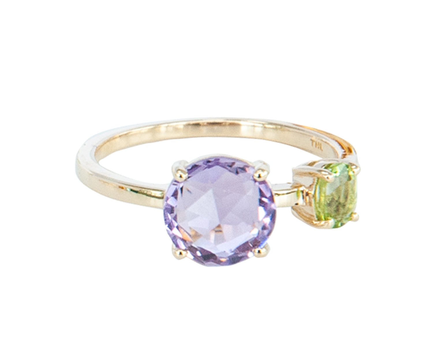 Amethyst and Peridot Round 9ct Gold  Ring