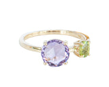 Amethyst and Peridot Round 9ct Gold  Ring