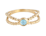 Blue Topaz 14ct Gold Vermeil Twin Band Ring