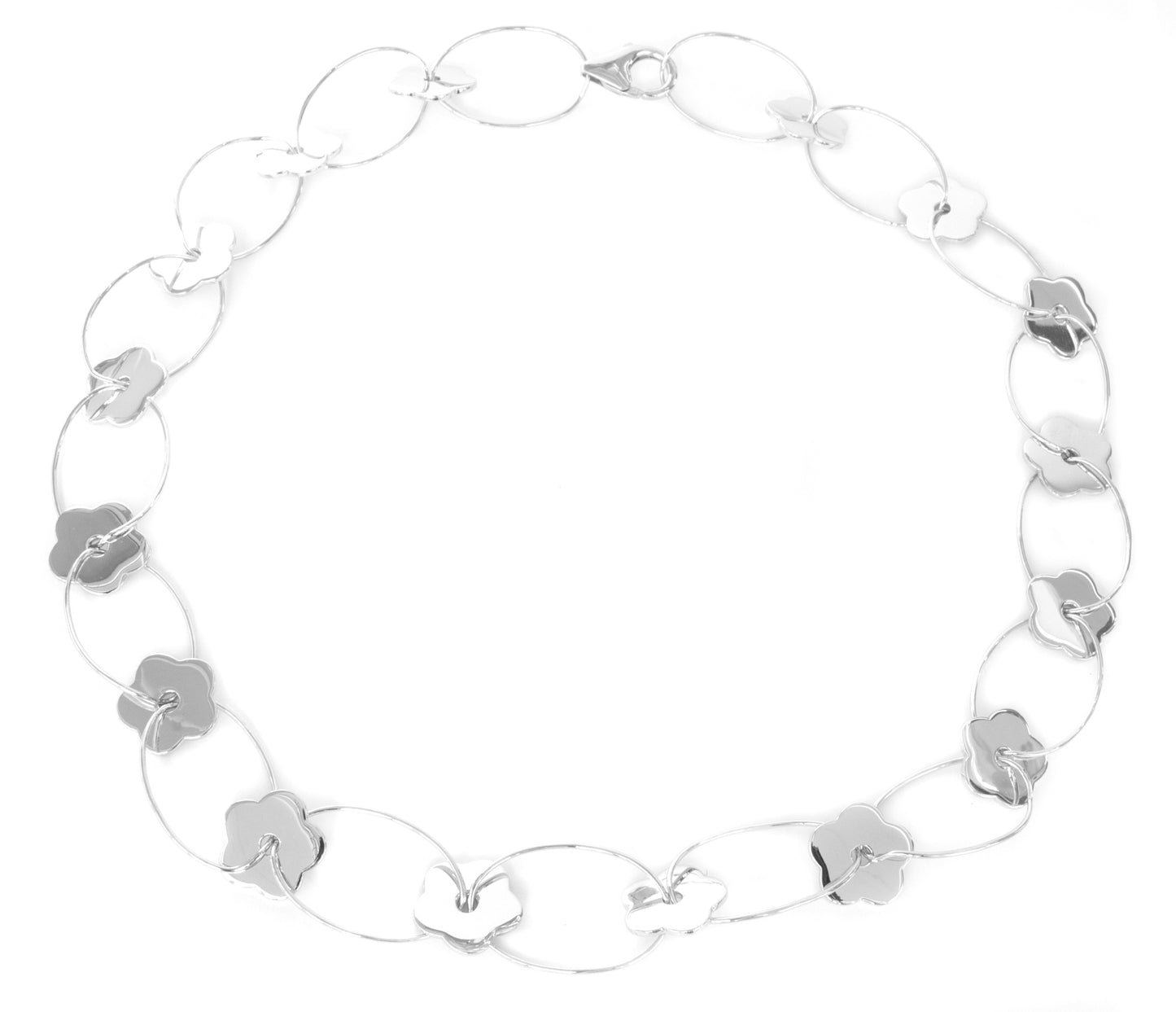 Sterling Silver Multi-Flower Necklace - 110