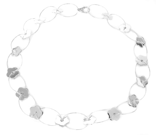 Sterling Silver Multi-Flower Necklace - 110
