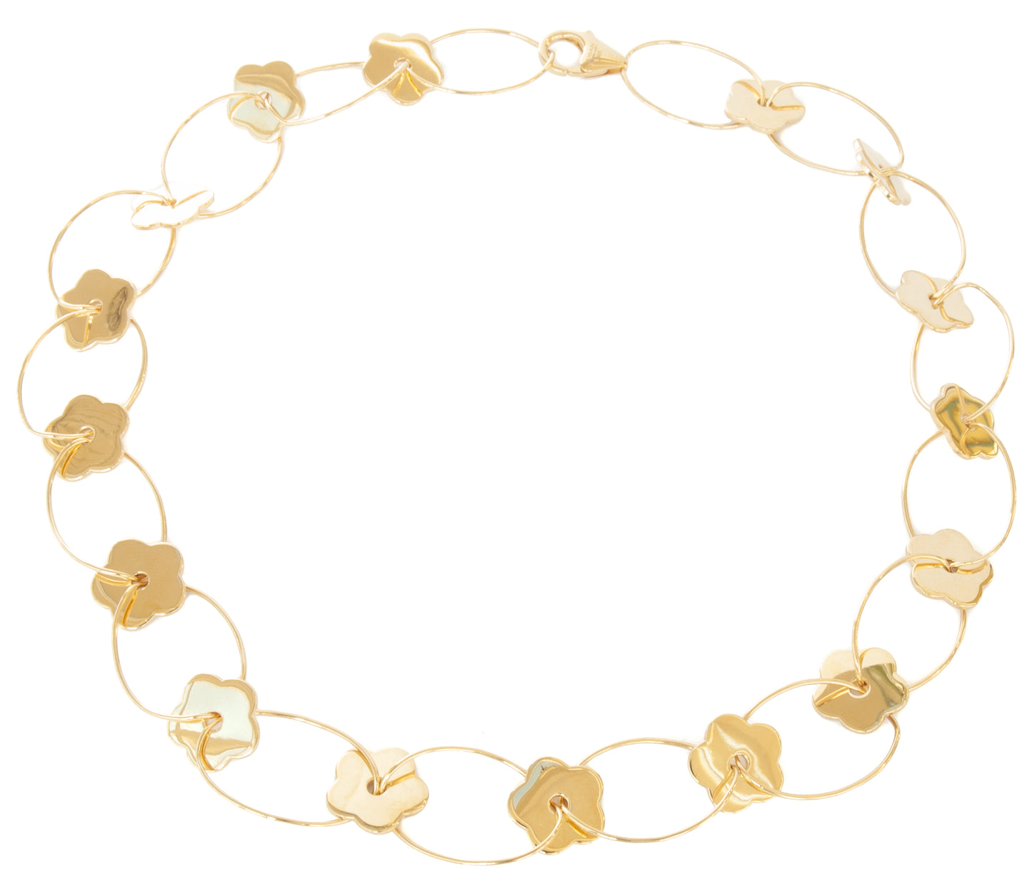 Gold Vermeil Multi-Flower Loop Necklace - 113