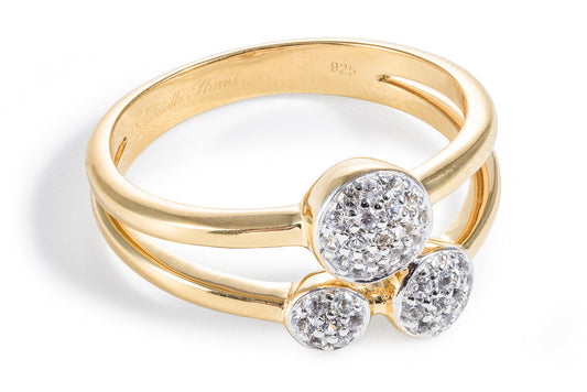 White Sapphire 14ct Gold Vermeil Ring - 050