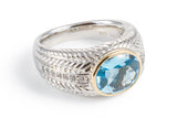 Blue Topaz Sterling Silver Sumptuous Oval Ring