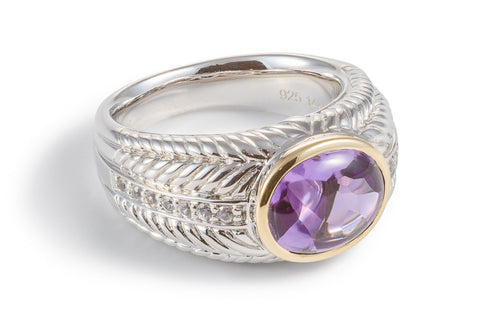 Amethyst and 14ct Gold Vermeil Sumptuous Oval Ring