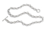 Sterling Silver Mixed Link Necklace 18"