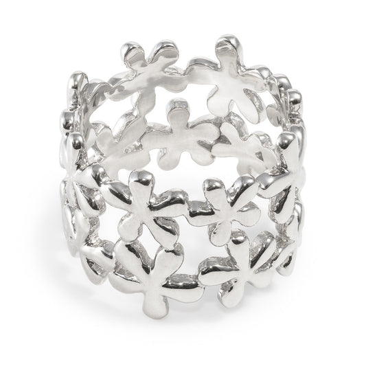 Sterling Silver Multi Flower Ring - 045