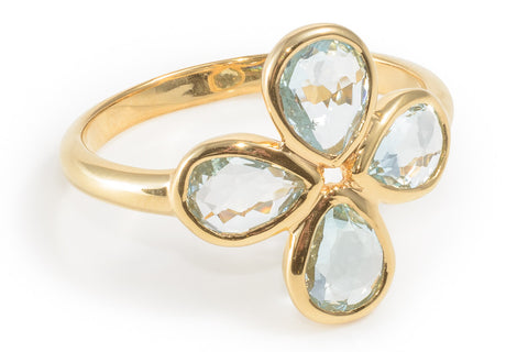 Sky Blue Topaz Flower Ring