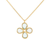 Blue Topaz 14ct Gold Vermeil Flower Necklace