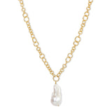 Baroque Pearl Gold Vermeil Necklace on Chunky 18" Chain