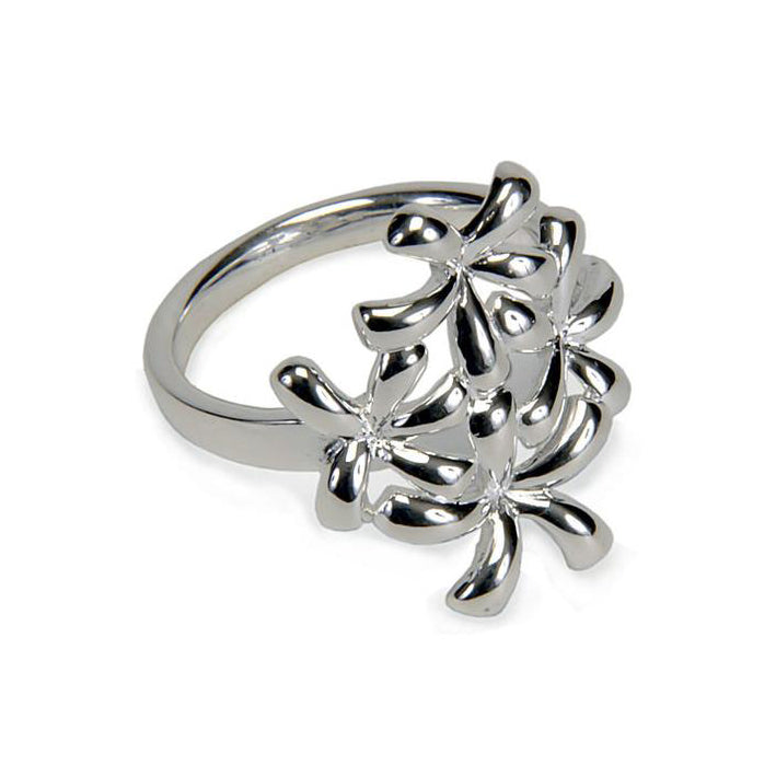 Sterling Silver Four Flower Ring - 044