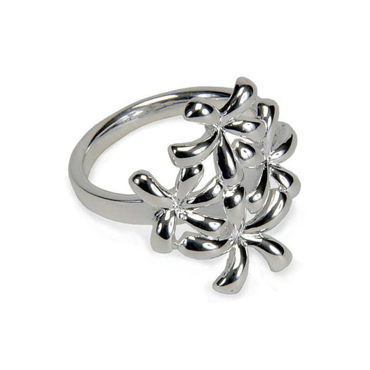 Sterling Silver Four Flower Ring - 044