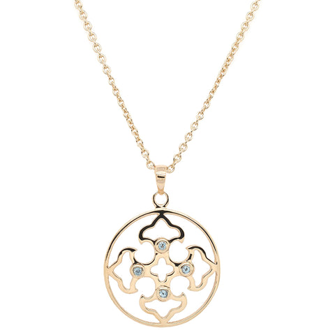 Vermeil Filigree Pendant with Blue Topaz