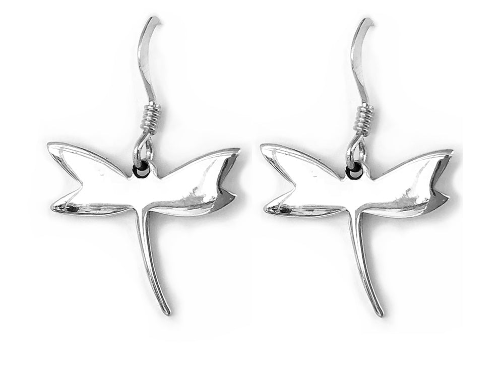 Sterling Silver Dragonfly Hook Earrings - 011
