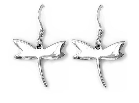 Sterling Silver Dragonfly Hook Earrings