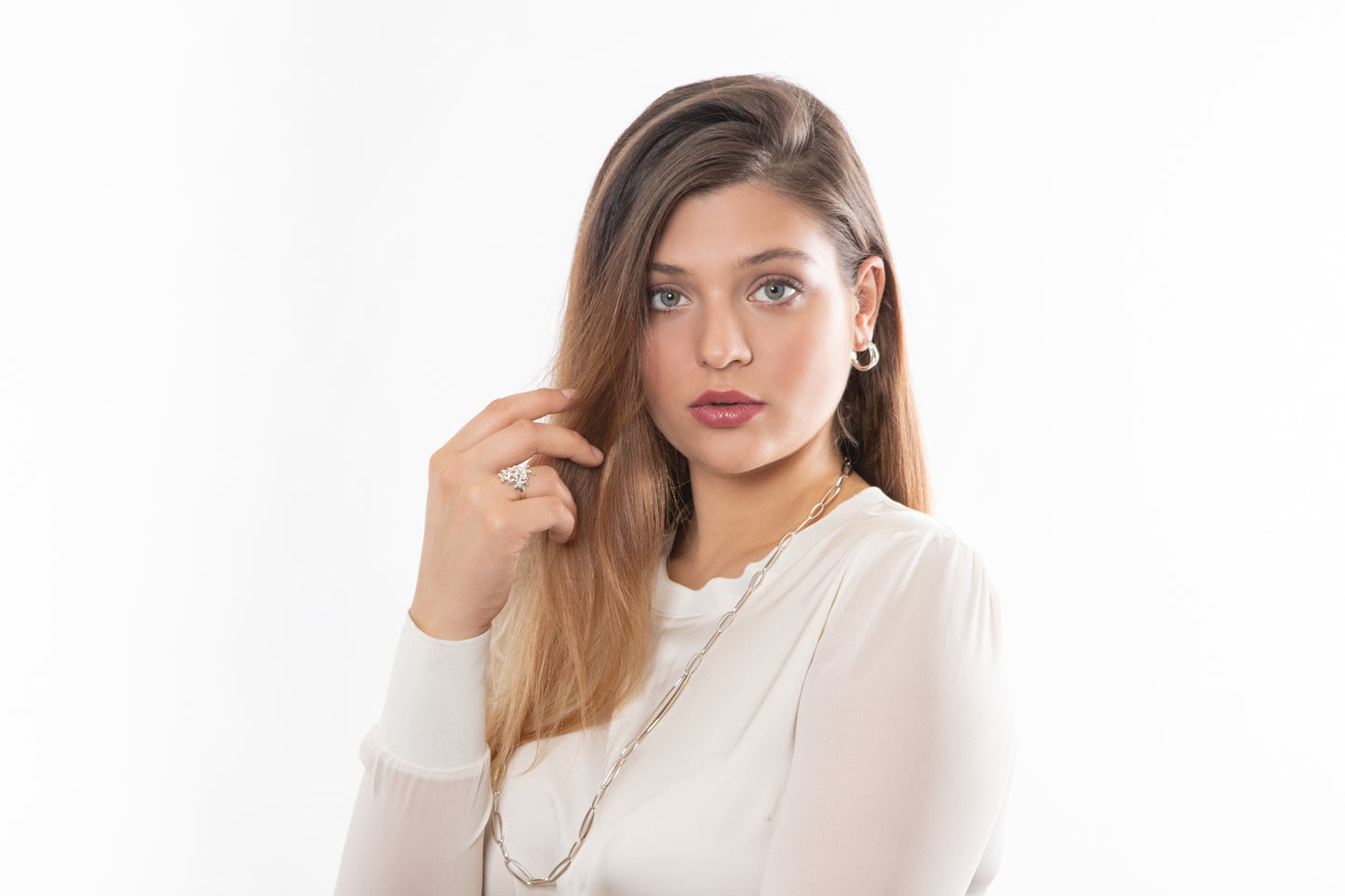 Sterling Silver Four Flower Ring - 044