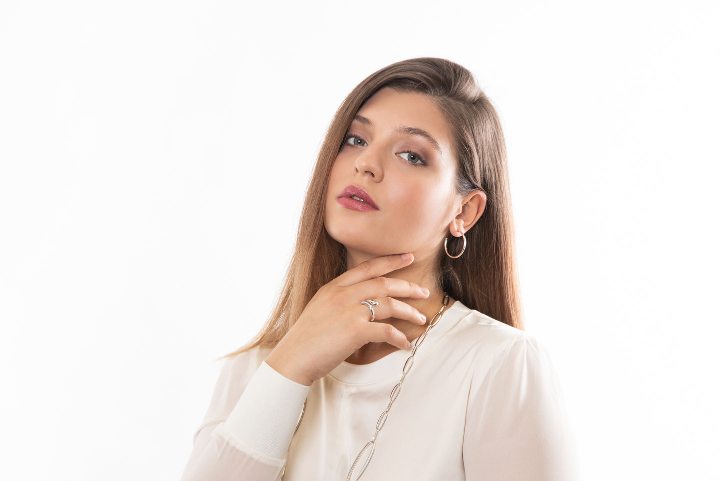 Sterling Silver Cross Over Ring - 078