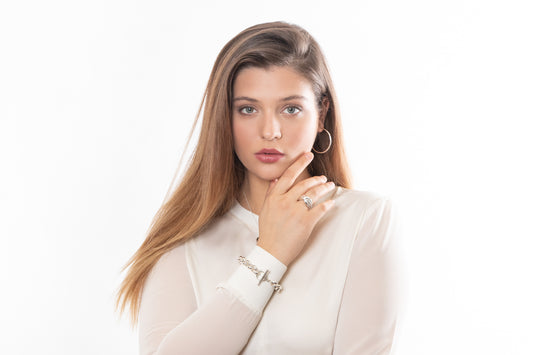 Sterling Silver Ring with Rope Detail - 051