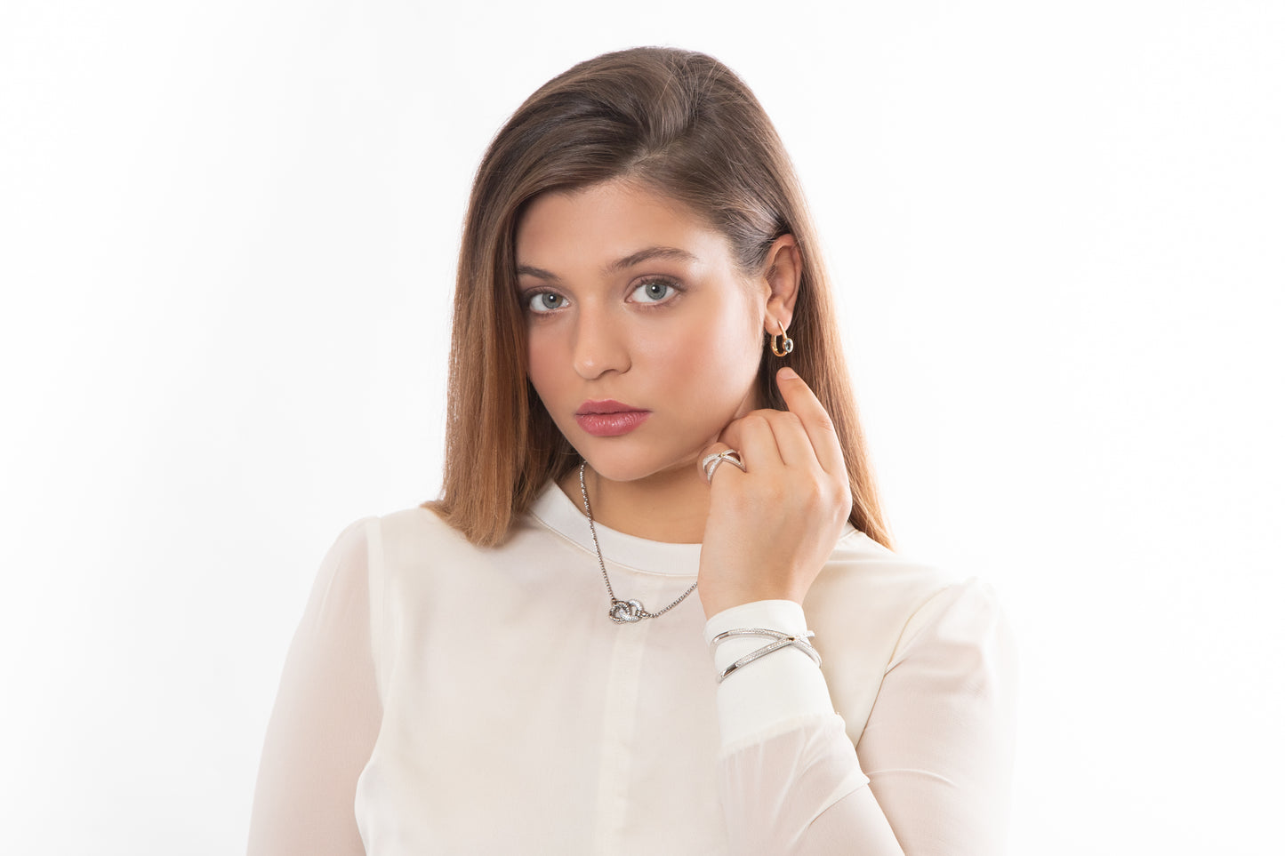 Peridot and White Sapphire 14ct Gold Vermeil Drop Earrings - 016