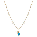 Pearl and Turquoise 18" Necklace on Gold Vermeil Chain