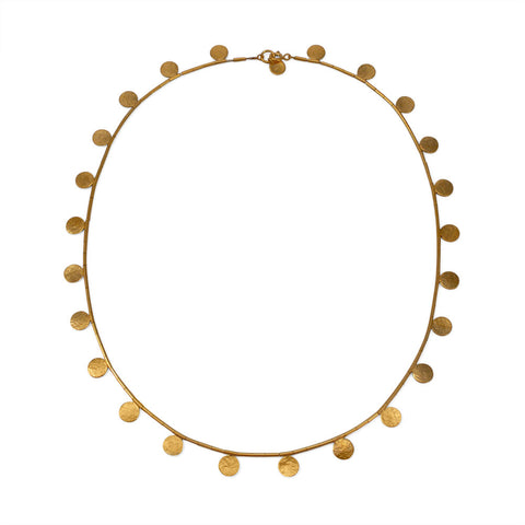 Paillette Disc & Bead Vermeil Necklace