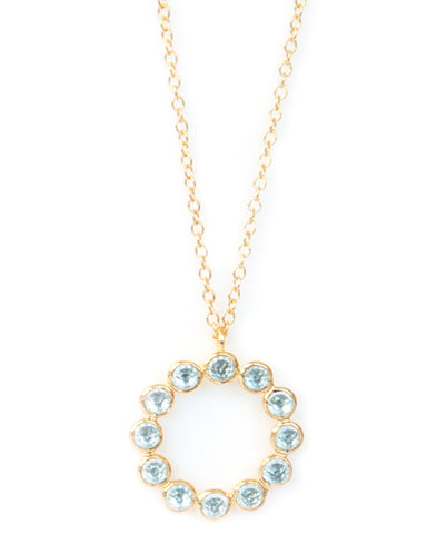 Blue Topaz 12 Stone Vermeil Necklace